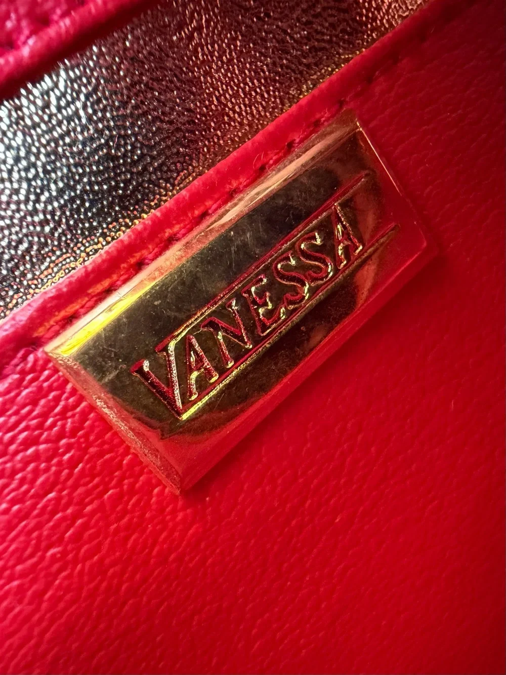 Vintage Vanessa neon pink fuchsia straw bag or clutch with chain strap